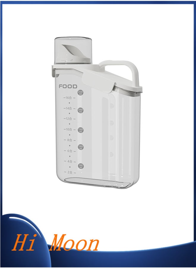 Hi Moon Airtight Dry Food Storage Containers with Pourable Spout，Rice Storage Bin Cereal Containers Dispenser 2500ml  - Image 1