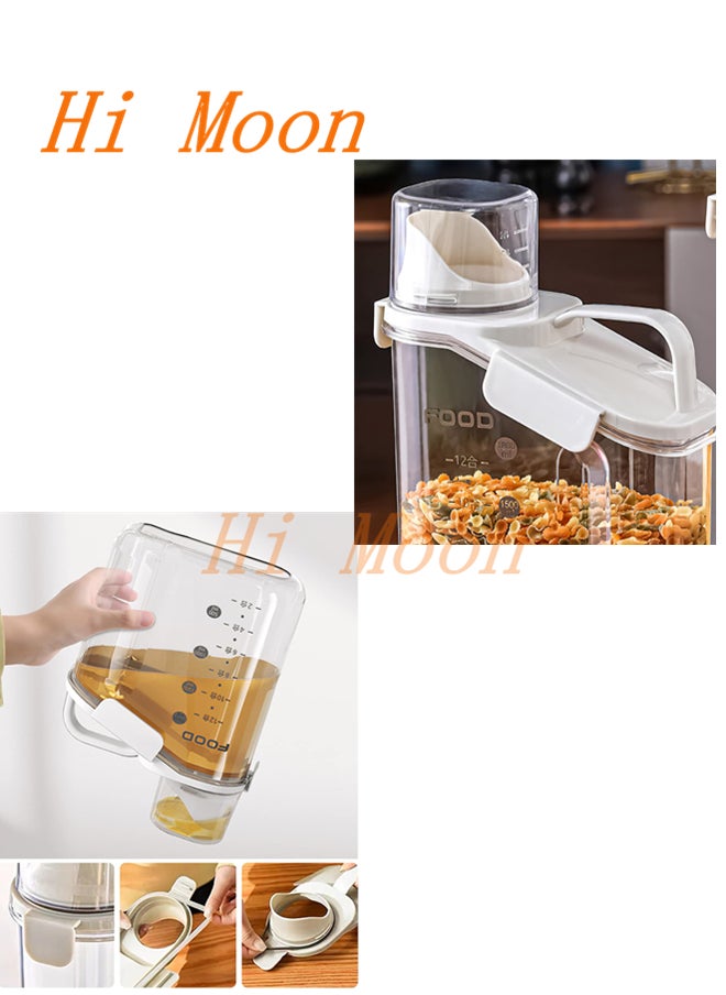 Airtight Dry Food Storage Containers with Pourable Spout，Rice Storage Bin Cereal Containers Dispenser 2500ml