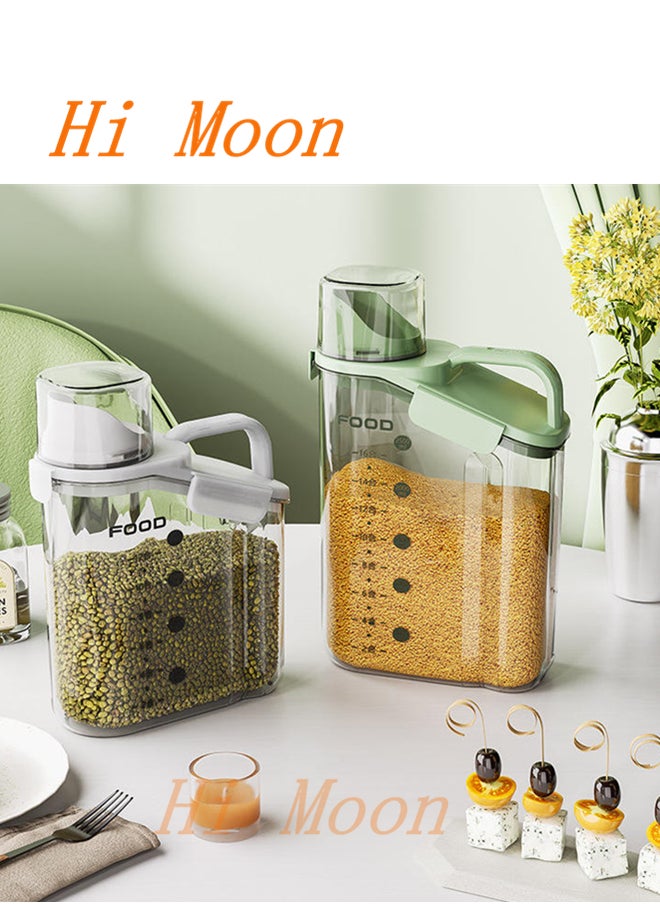 Hi Moon Airtight Dry Food Storage Containers with Pourable Spout，Rice Storage Bin Cereal Containers Dispenser 2500ml  - Image 3