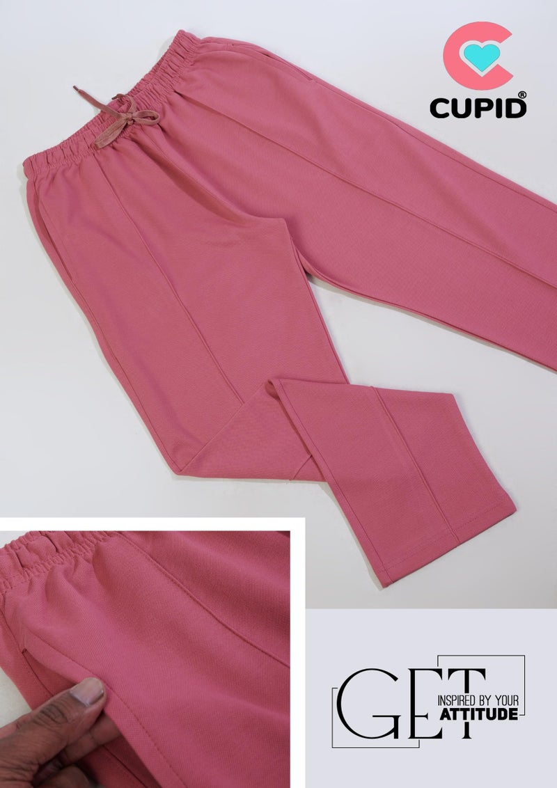 CUPID Woman Plus Size Easy Cotton Track Pants, Comfortable Lower, Trouser, Joggers, Lounge Wear, Night n, Pajama, Travel Pant_Rouge_3XL - Image 2