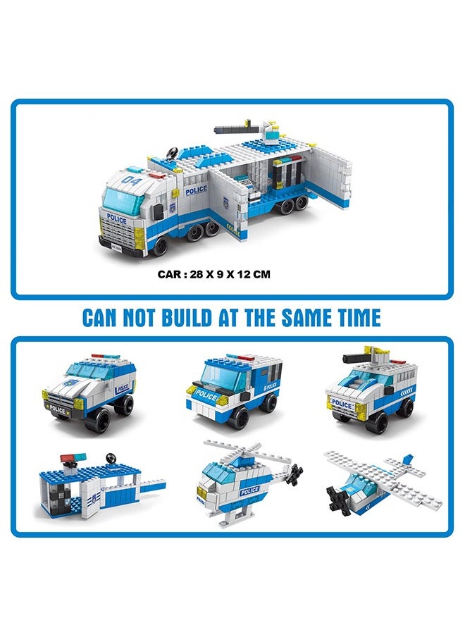 玩具 6 合 1 建筑积木 城市警察局建筑套件 教育与学习 STEM 玩具 适合儿童的礼物  - Image 5