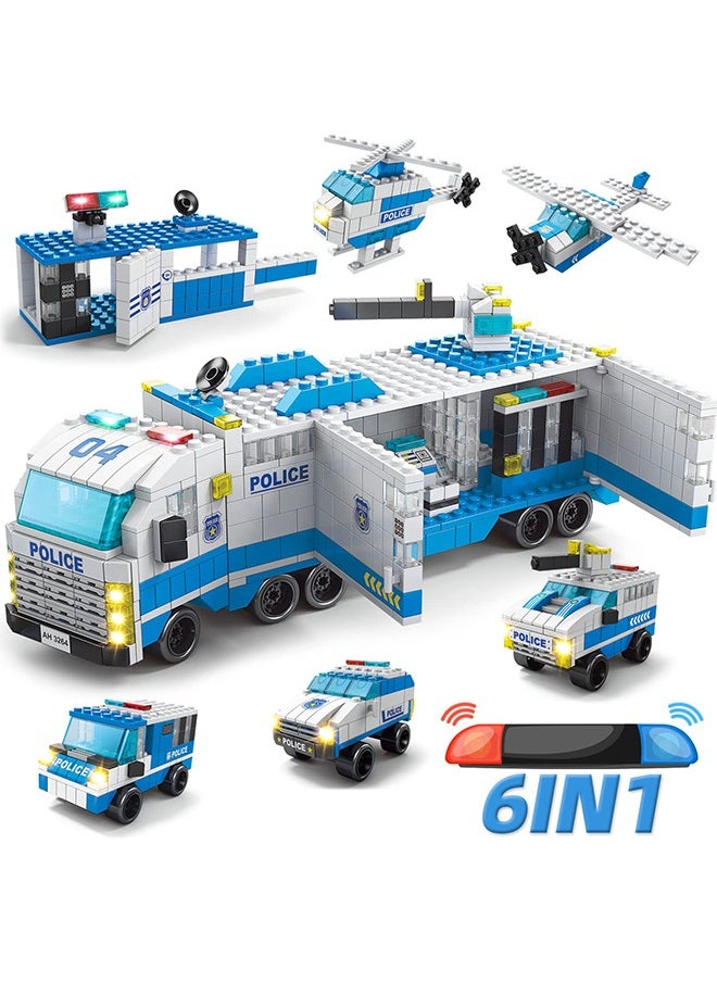玩具 6 合 1 建筑积木 城市警察局建筑套件 教育与学习 STEM 玩具 适合儿童的礼物  - Image 3