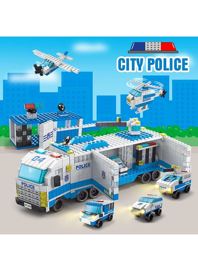 玩具 6 合 1 建筑积木 城市警察局建筑套件 教育与学习 STEM 玩具 适合儿童的礼物  - Image 1