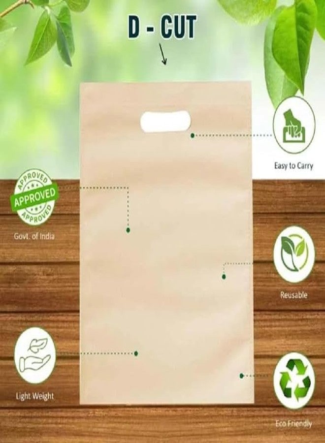 V4L Brown Color D-Cut Cloth Carry Bag, Handle Bag, Shopping Bag, Daily Use Bag, Gift Bag (10X14, PACK OF 50) - Image 4