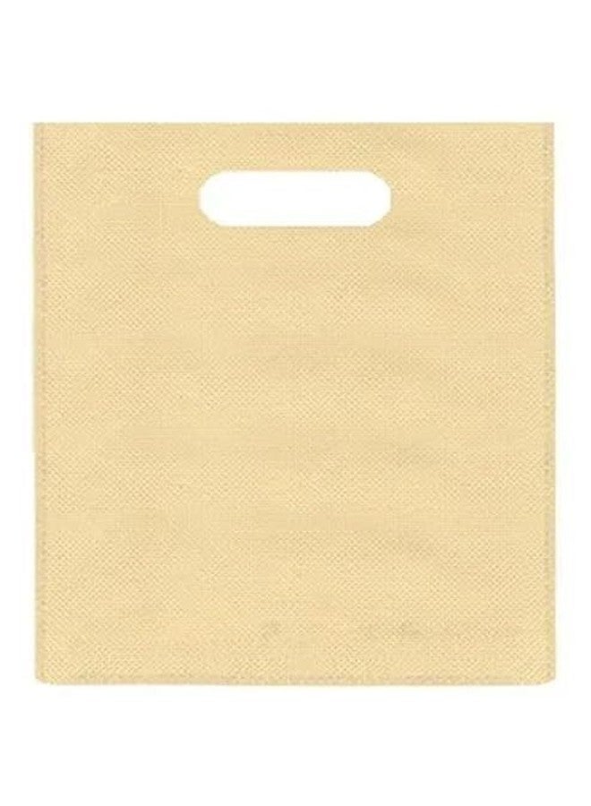 V4L Brown Color D-Cut Cloth Carry Bag, Handle Bag, Shopping Bag, Daily Use Bag, Gift Bag (10X14, PACK OF 50) - Image 2