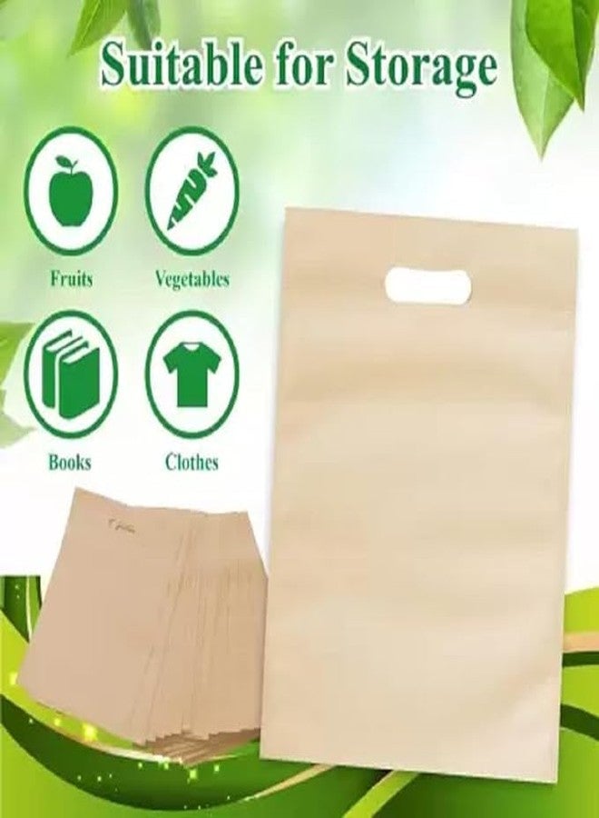 V4L Brown Color D-Cut Cloth Carry Bag, Handle Bag, Shopping Bag, Daily Use Bag, Gift Bag (10X14, PACK OF 50) - Image 3