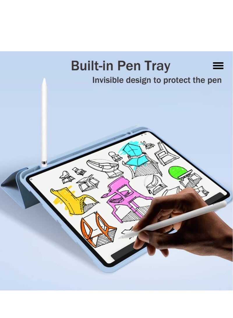 ELTRAZONE حافظة لجهاز iPad Air 4 10.9 الجديد، تصميم حامل أقلام من السيليكون فائق النحافة، غطاء خلفي ذكي مغناطيسي، حامل ثلاثي الطيات مع خاصية الإيقاظ/السكون التلقائي، لجهاز iPad Air 4 10.9 بوصة 2020 - أخضر غامق - Image 2