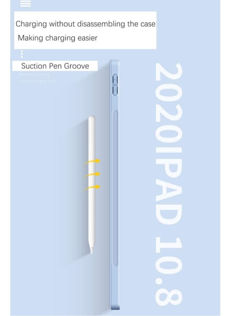 ELTRAZONE حافظة لجهاز iPad Air 4 10.9 الجديد، تصميم حامل أقلام من السيليكون فائق النحافة، غطاء خلفي ذكي مغناطيسي، حامل ثلاثي الطيات مع خاصية الإيقاظ/السكون التلقائي، لجهاز iPad Air 4 10.9 بوصة 2020 - أخضر غامق - Image 3