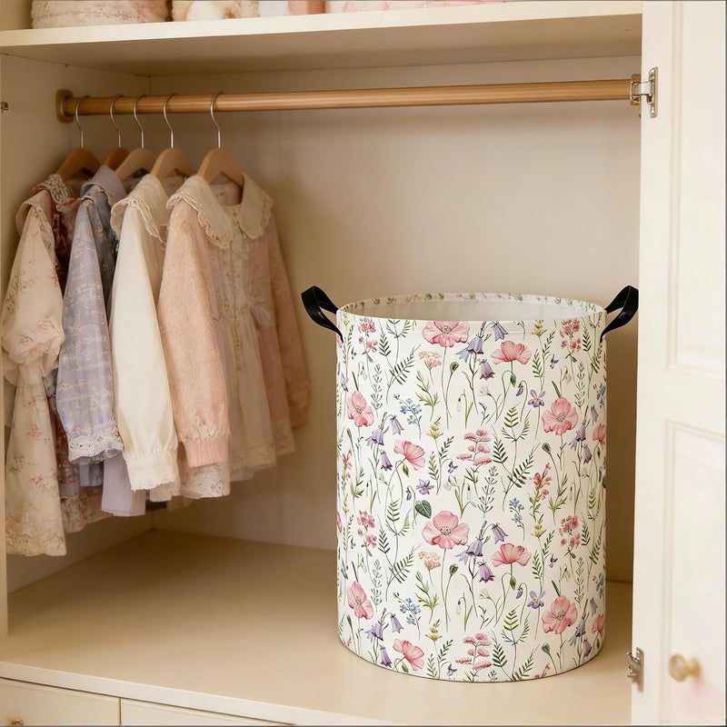 FXOCSHE Baby Laundry hamper,Kids Laundry Basket,Baby Nursery Hamper,Waterproof foldable laundry basket for boys and girls,toy storage box,Kid Room Decor(Bouquet) - Image 2