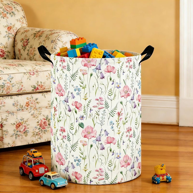 FXOCSHE Baby Laundry hamper,Kids Laundry Basket,Baby Nursery Hamper,Waterproof foldable laundry basket for boys and girls,toy storage box,Kid Room Decor(Bouquet) - Image 4