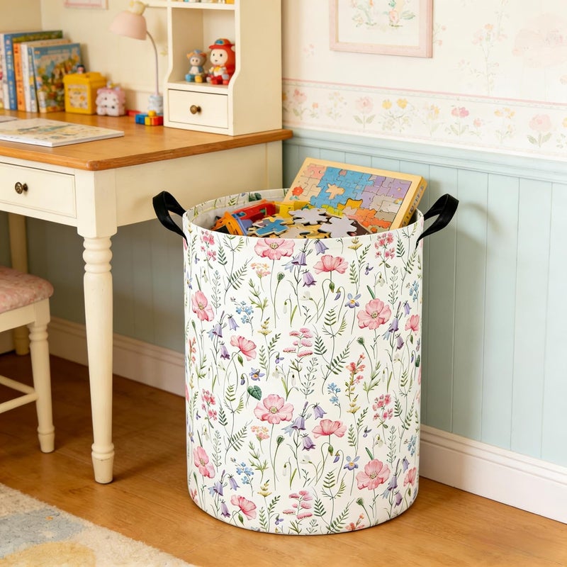 FXOCSHE Baby Laundry hamper,Kids Laundry Basket,Baby Nursery Hamper,Waterproof foldable laundry basket for boys and girls,toy storage box,Kid Room Decor(Bouquet) - Image 3
