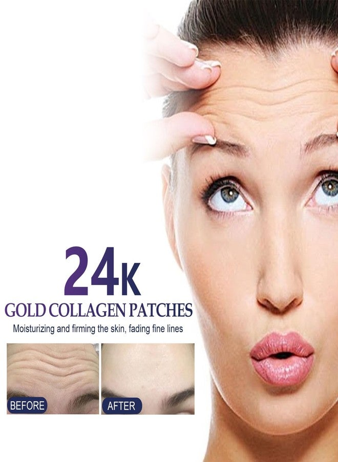 BEUKING Collagen 24k Gold Forehead Patch Eye Patch Anti Wrinkle Anti Aging Forehead Pad Skin Lifting Firming Tightening Moisturizing (24 k Gold) - Image 3