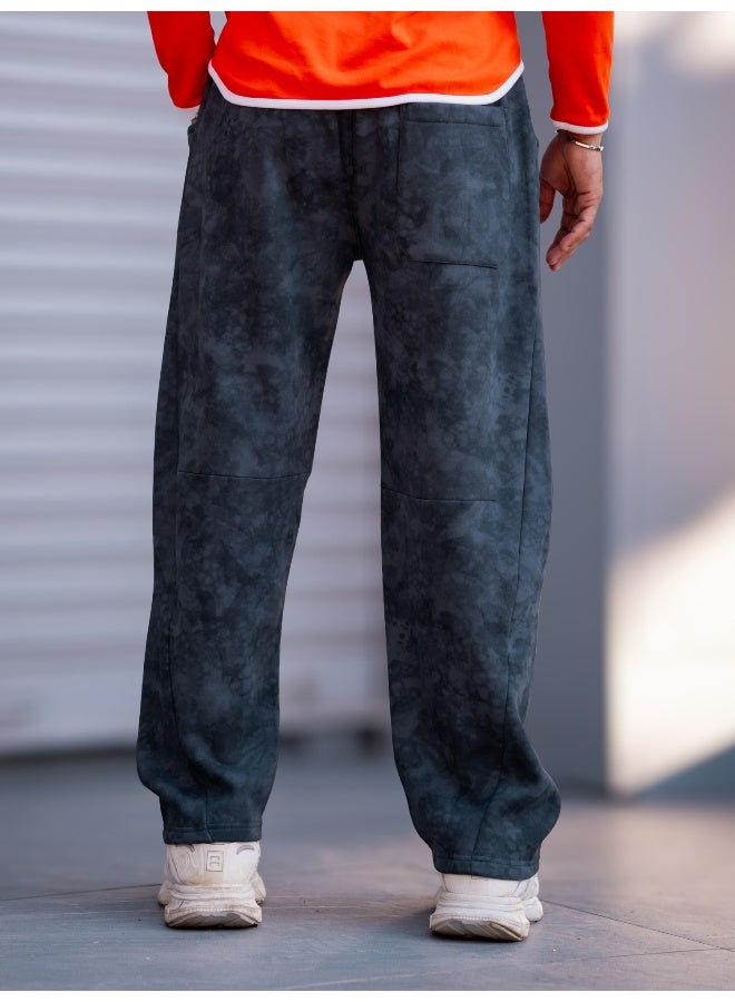 Maniac Mens Light Grey Oilflex Loopknit Baggy Fit Pant - Image 4