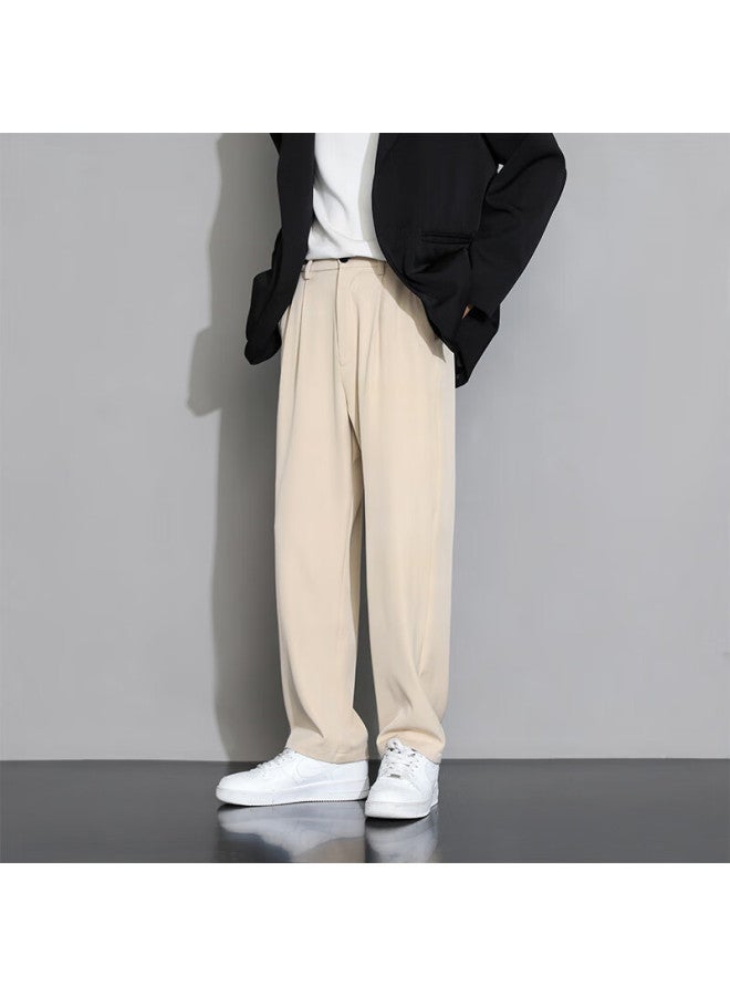 Foss Phil Casual Pants For Men, Spring And Summer Loose Straight-leg Trousers, Draping Wide-leg Pants, Sports Dress Pants, Khaki, XL - Image 5