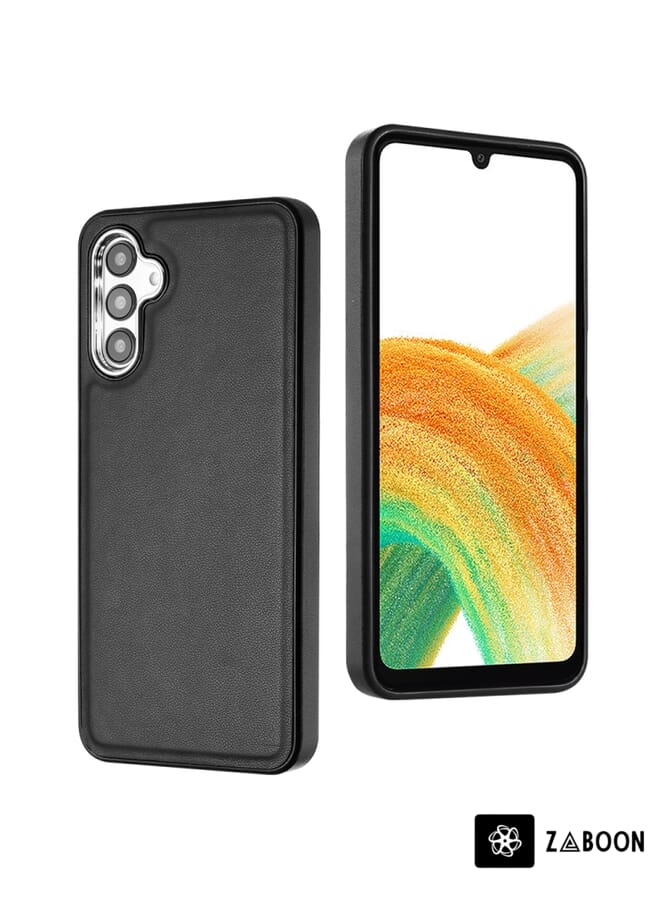 Zaboon غطاء حماية لهاتف سامسونج جالاكسي A34 5G بنسيج جلدي تغطية كاملة - Image 2