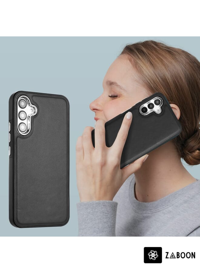 Zaboon غطاء حماية لهاتف سامسونج جالاكسي A34 5G بنسيج جلدي تغطية كاملة - Image 5