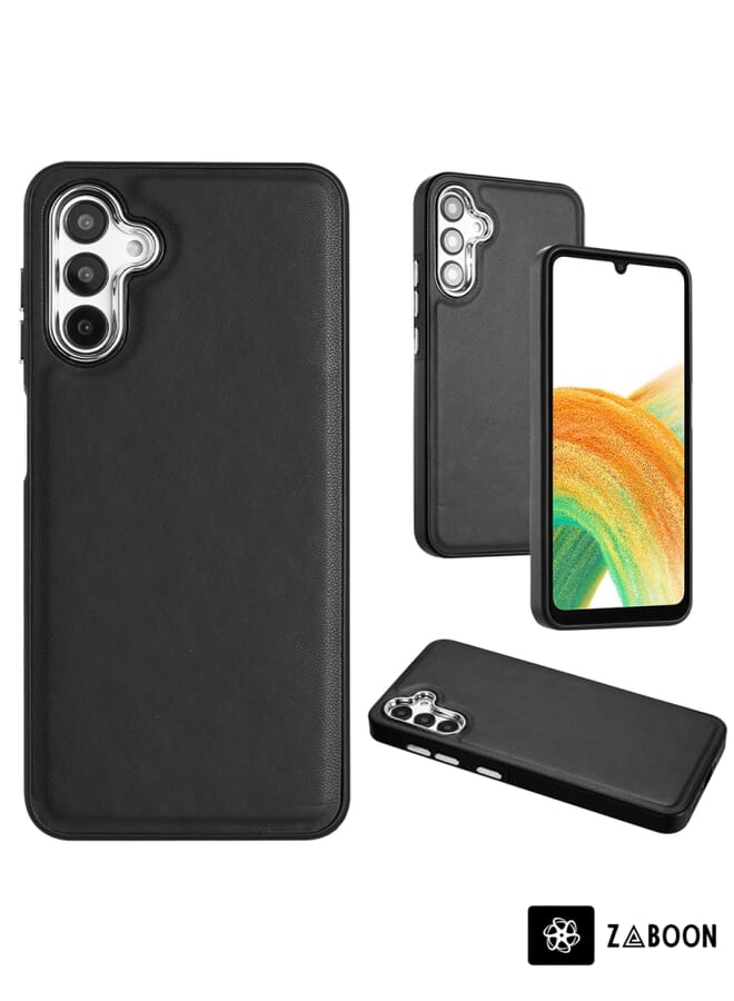 Zaboon غطاء حماية لهاتف سامسونج جالاكسي A34 5G بنسيج جلدي تغطية كاملة - Image 1