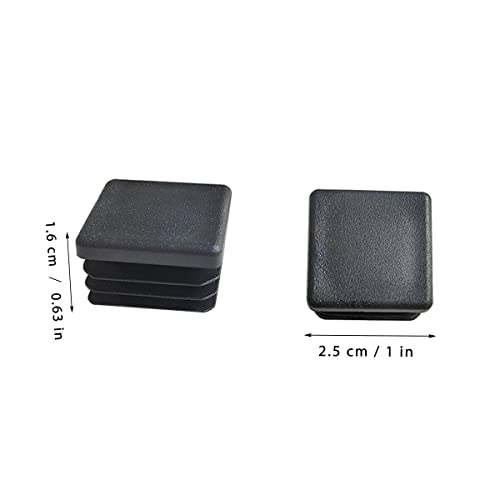 ZYYC 12 Pack 25mm(1') Black Plastic Square Plug, 25mmx25mm(1"x1") Tubing Plug 1x1 Tube End Cap, Suitable for 1 Inch Square Metal Tube - Image 2