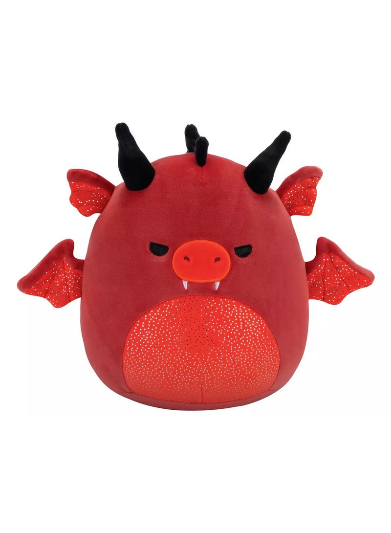 سكويش مالوز 7.5 بوصة - تنين أحمر بعيون غاضبة وبطن لامع