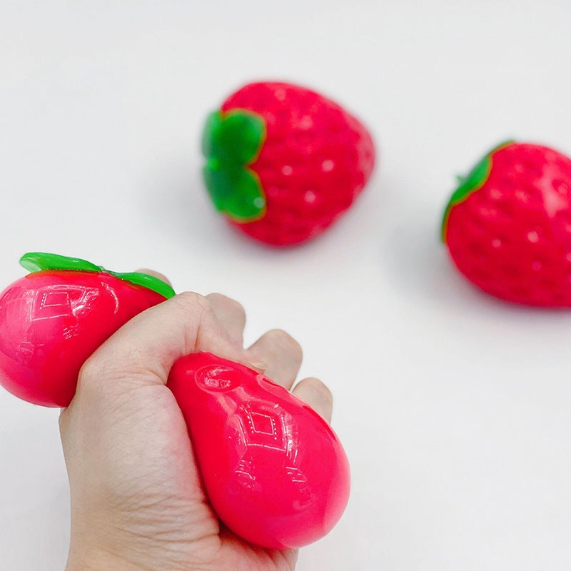 Simulated Strawberry Squishy Toy TPR Stress Relief - Image 3