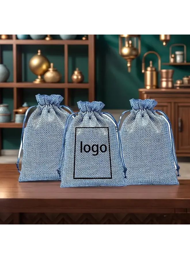 30pcs Blue Drawstring Gift Bags for Party Jewelry Storage Wedding Favor Organizer - Image 2