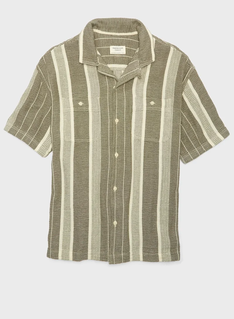 امريكان ايجل Striped Relaxed Fit Button Down Shirt