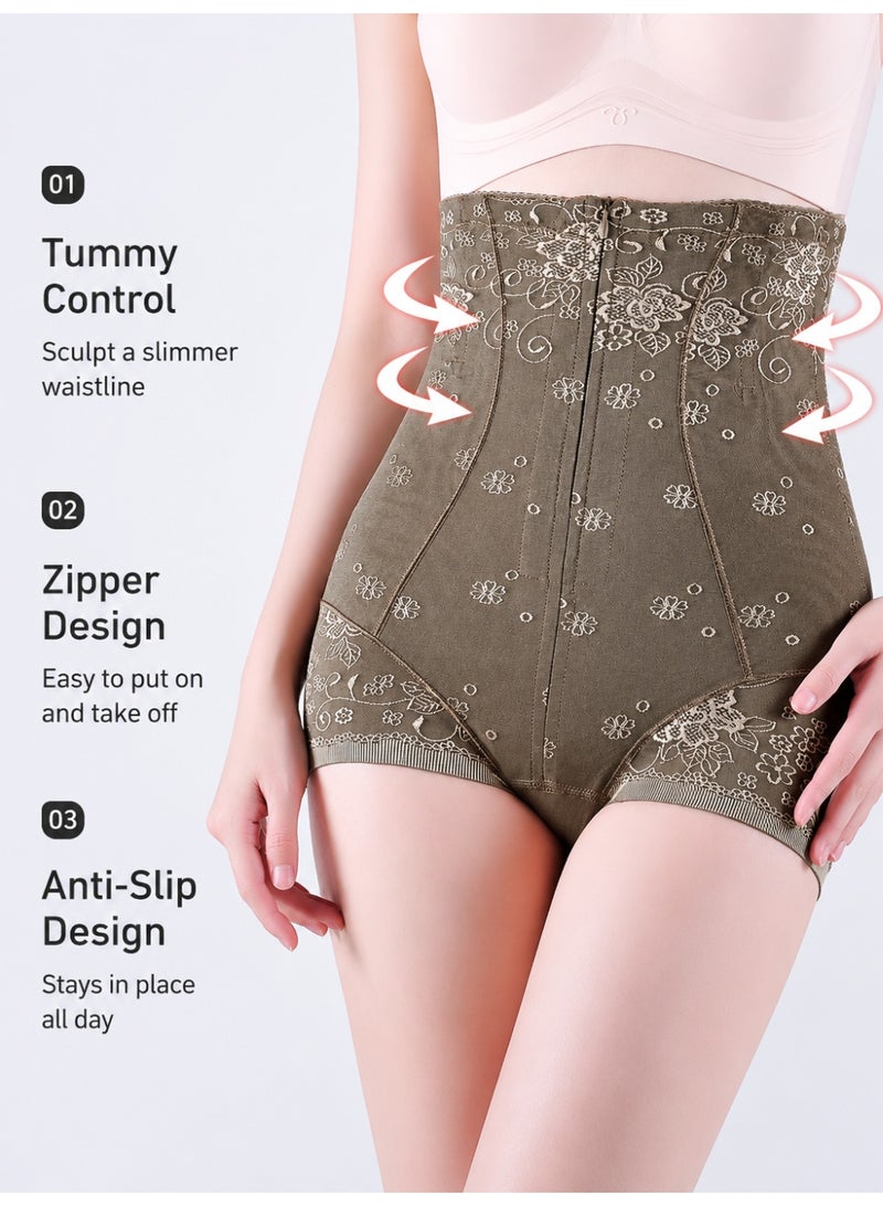 SHOWDAY Women's High-Waisted Tummy Control Shapewear Panty with Zipper and Hook Closure, Waist Trainer Body Shaper, M-XXXL - Image 3