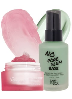 Touch in Sol TOUCH IN SOL Icy Sherbet Primer  Redness Correcting Base Set  Silicone Free Pore Minimizing Primer  Tone Neutralizing before Foundation 101  101 floz 