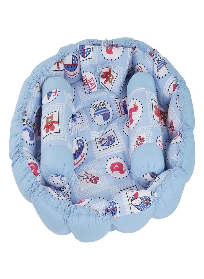 KooKyKooby Extra Soft Baby Bedding with Pillows Round 0-3 Months 86 cms (Blue03) - Image 4