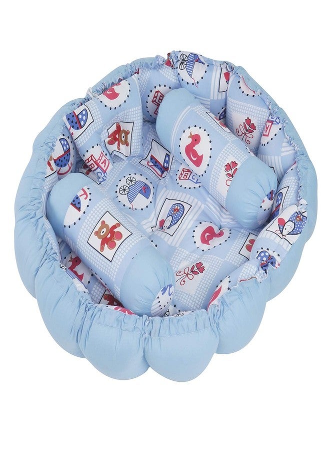 KooKyKooby Extra Soft Baby Bedding with Pillows Round 0-3 Months 86 cms (Blue03) - Image 2