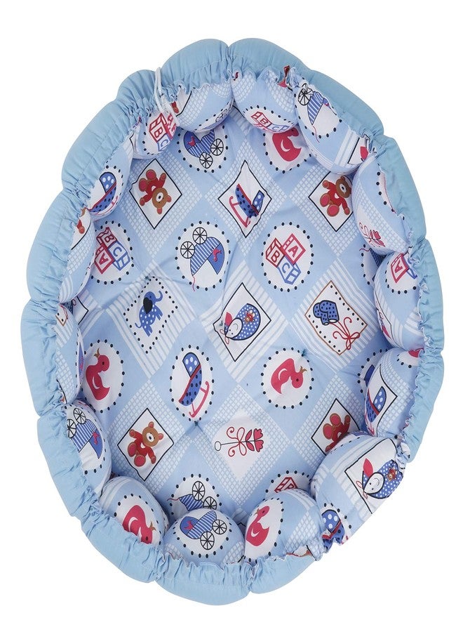 KooKyKooby Extra Soft Baby Bedding with Pillows Round 0-3 Months 86 cms (Blue03) - Image 5