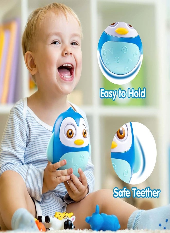 KIDZYMON Roly Poly penguine teether for Kids Age 6 Months+, Play Toy with teether, Music and tubling Toy I Pack of 1 I Blue Colour - Image 2
