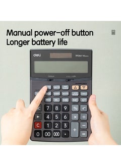 Deli Deli E39264 LIBRE 14-Digit Calculator - Solar/LR44 Battery, Tax Functions, 150-Step Check, Dark Grey (1PCS/Color Box) - High-End for Finance, Business, Office  - Image 3
