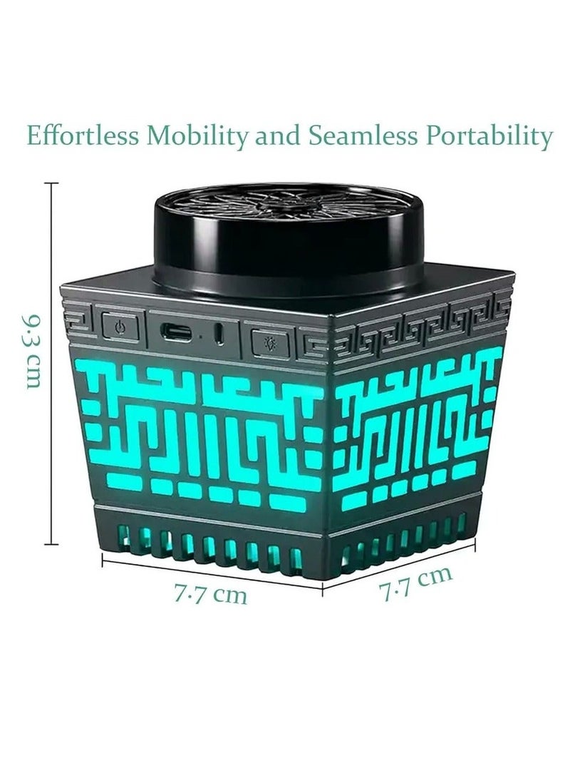 HEATZ Quran Speaker & Mini Incense Burner Bakhoor Remote Control With 114 Quran Chapters Multicolor Changing Bluetooth Speaker Night Light With 18 Reciters And 17 Translations Bukhoor Burner - Image 3
