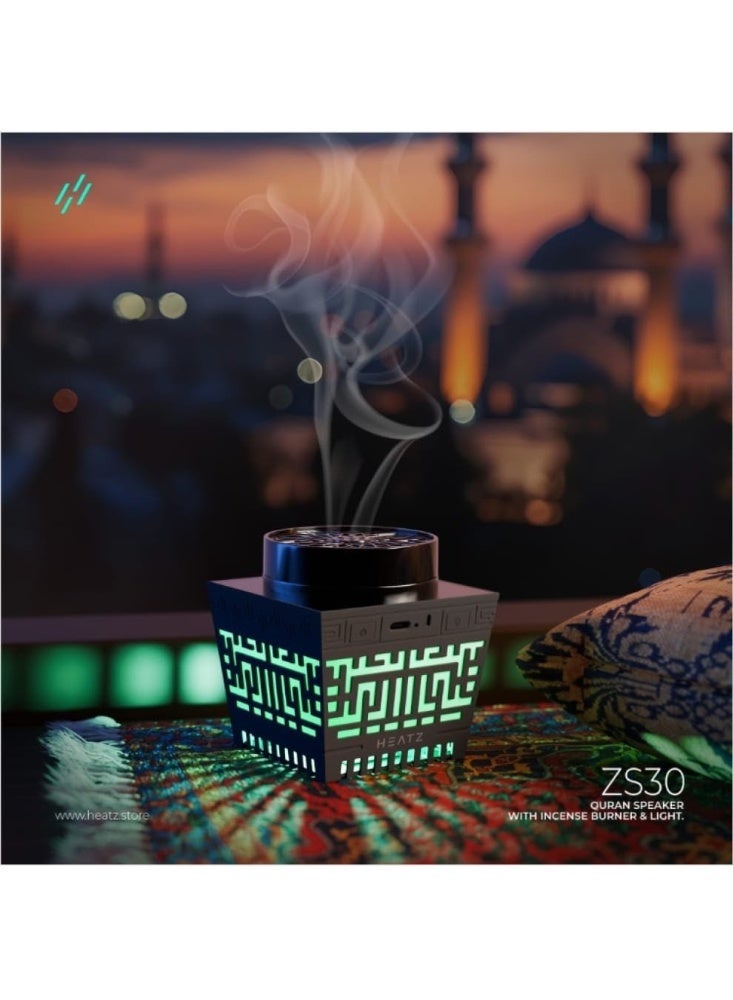 HEATZ Quran Speaker & Mini Incense Burner Bakhoor Remote Control With 114 Quran Chapters Multicolor Changing Bluetooth Speaker Night Light With 18 Reciters And 17 Translations Bukhoor Burner - Image 2