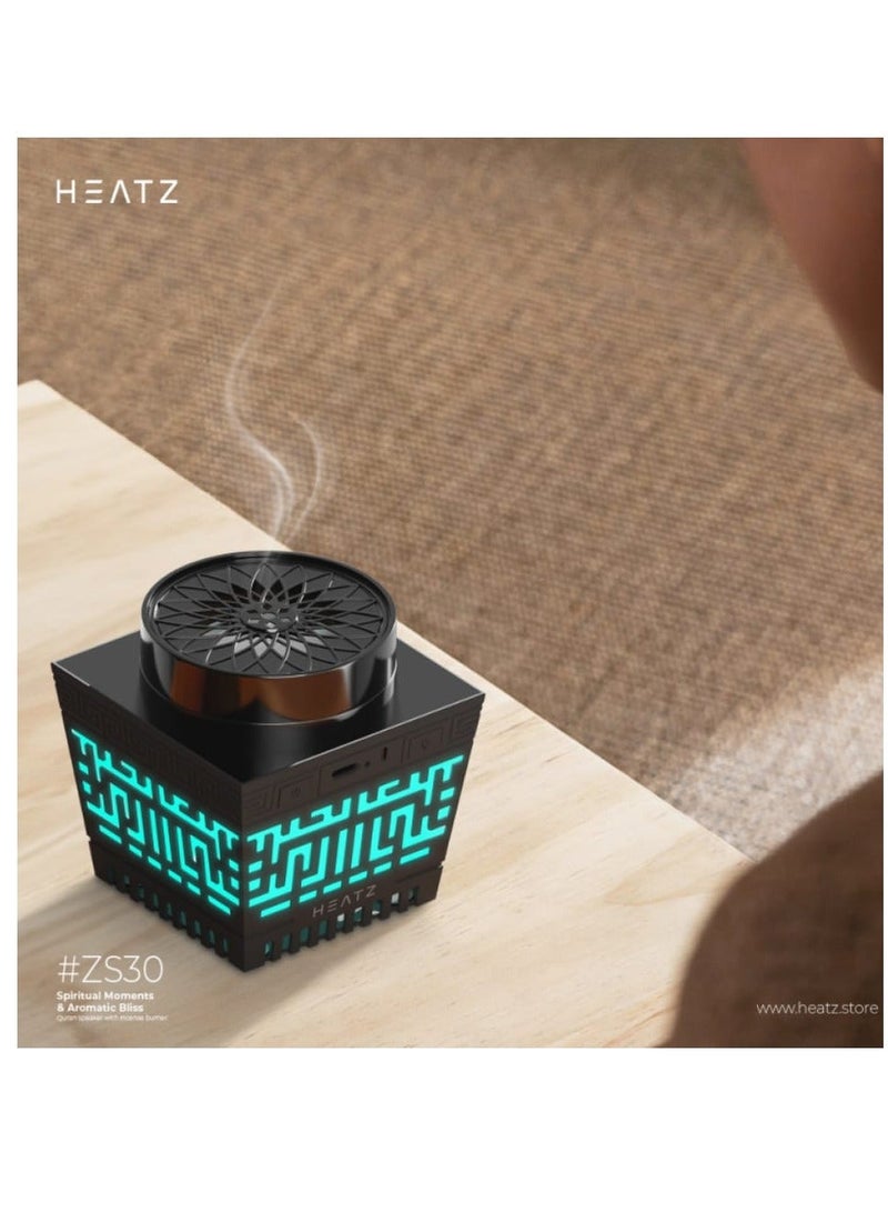HEATZ Quran Speaker & Mini Incense Burner Bakhoor Remote Control With 114 Quran Chapters Multicolor Changing Bluetooth Speaker Night Light With 18 Reciters And 17 Translations Bukhoor Burner - Image 4