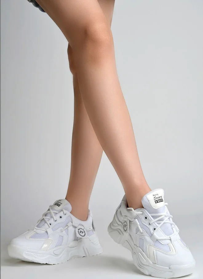 شوتوبيا Shoetopia Women White Sneakers with Chunky Sole