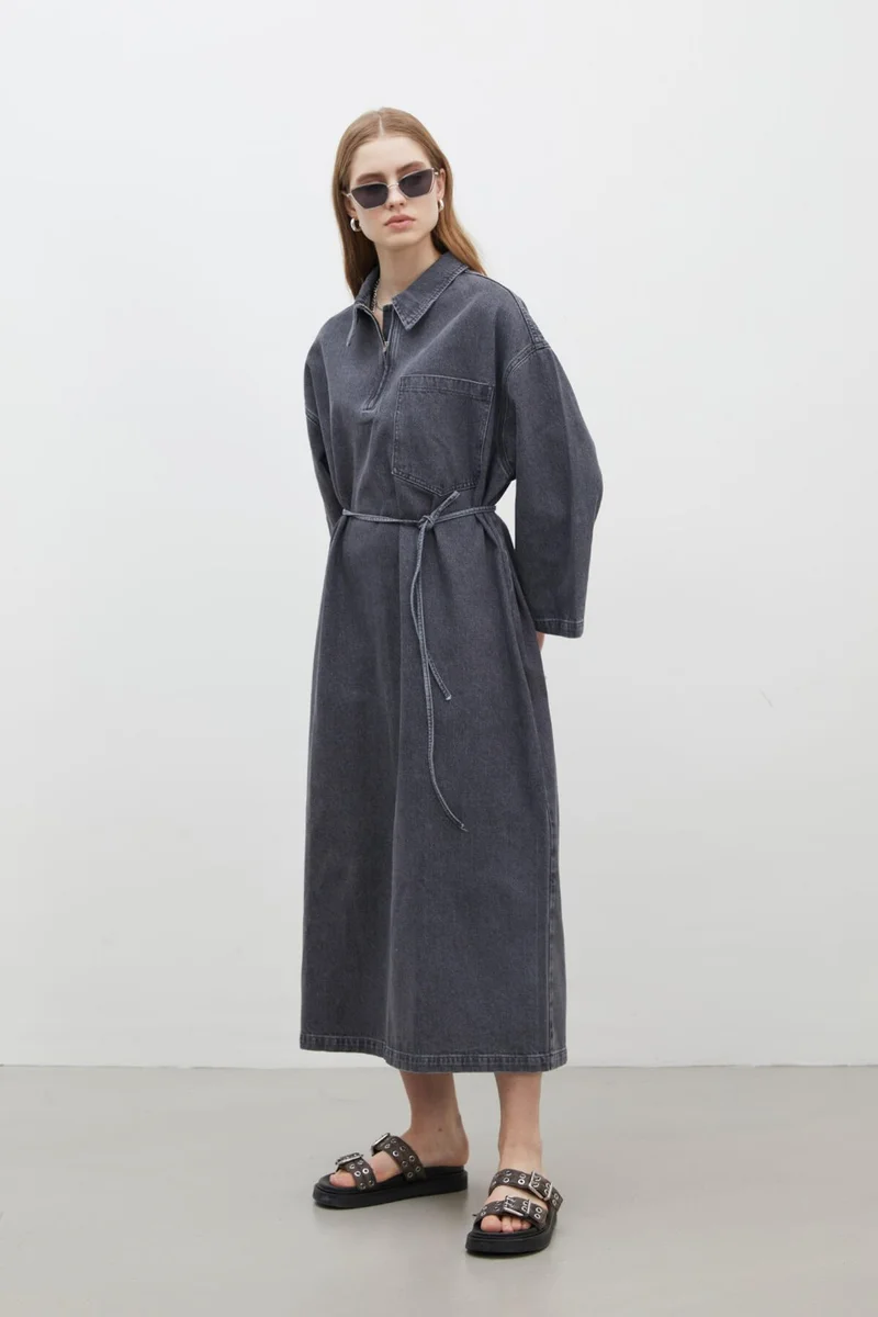 Manuka Denim Zip-Up Dress