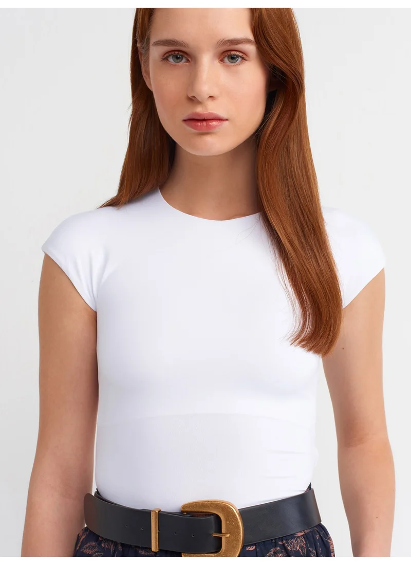 Dilvin 30856 Polyamide T-Shirt-White