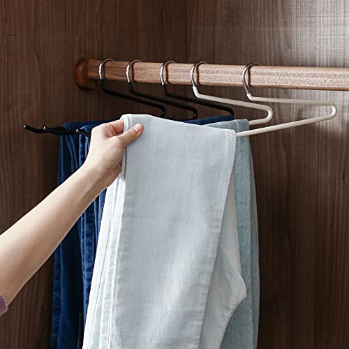 SHIMOYAMA Open Ended Pants Hangers, 5 Pack, Single Rod Trouser/Slack Hangers, Semi-Open Space-Saving Pant Hanger for Jeans, White - Image 3