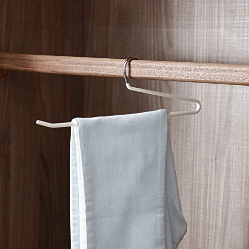 SHIMOYAMA Open Ended Pants Hangers, 5 Pack, Single Rod Trouser/Slack Hangers, Semi-Open Space-Saving Pant Hanger for Jeans, White - Image 5