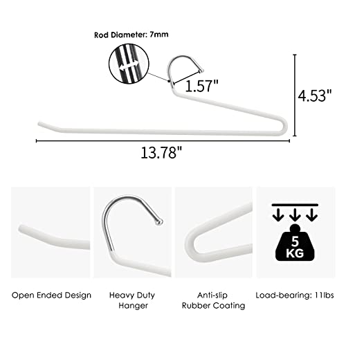 SHIMOYAMA Open Ended Pants Hangers, 5 Pack, Single Rod Trouser/Slack Hangers, Semi-Open Space-Saving Pant Hanger for Jeans, White - Image 4