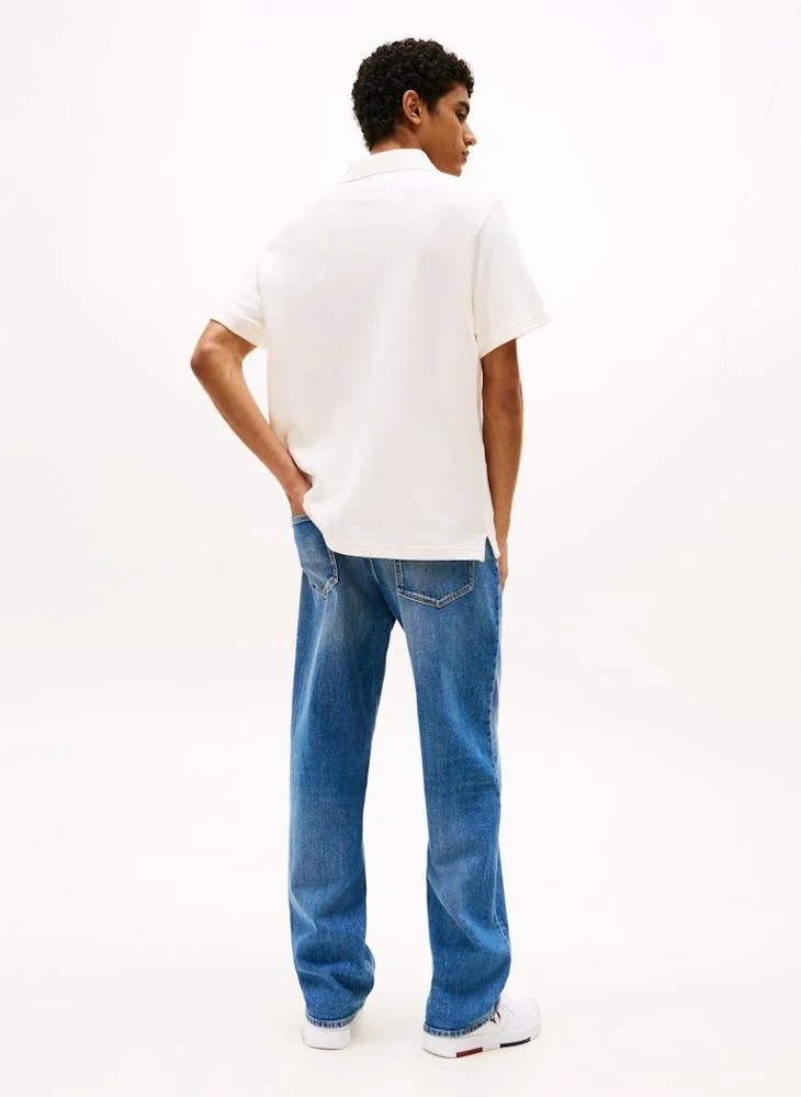 TOMMY JEANS Monogram Cotton Short Sleeve Polo
