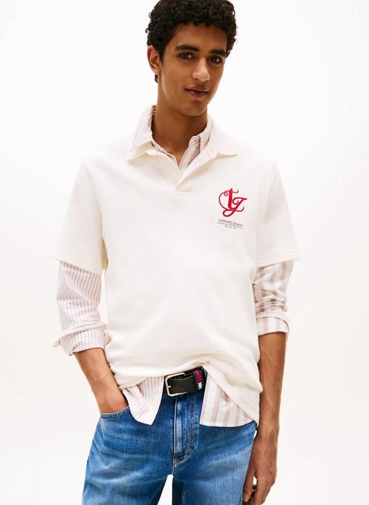 TOMMY JEANS Monogram Cotton Short Sleeve Polo