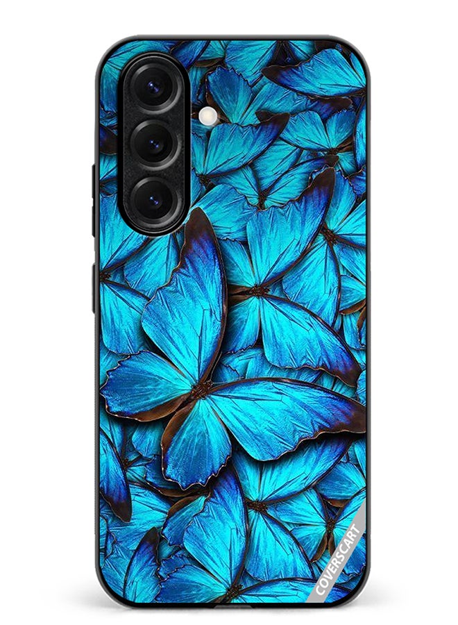 Protective Case Cover For Samsung Galaxy S25 Plus Blue Butterfly Design Multicolour