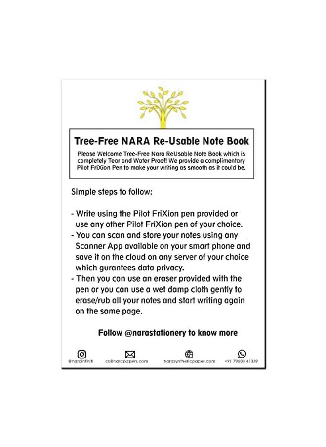 Nara - Nara Smart Reusable Notebooks | Set of 2 - A5 & A6 Size | Tangerine Cover | 20 Pages/40 Sides each Book | Includes 4 Erasable Pens & 2 Microfiber Cloths - Image 1