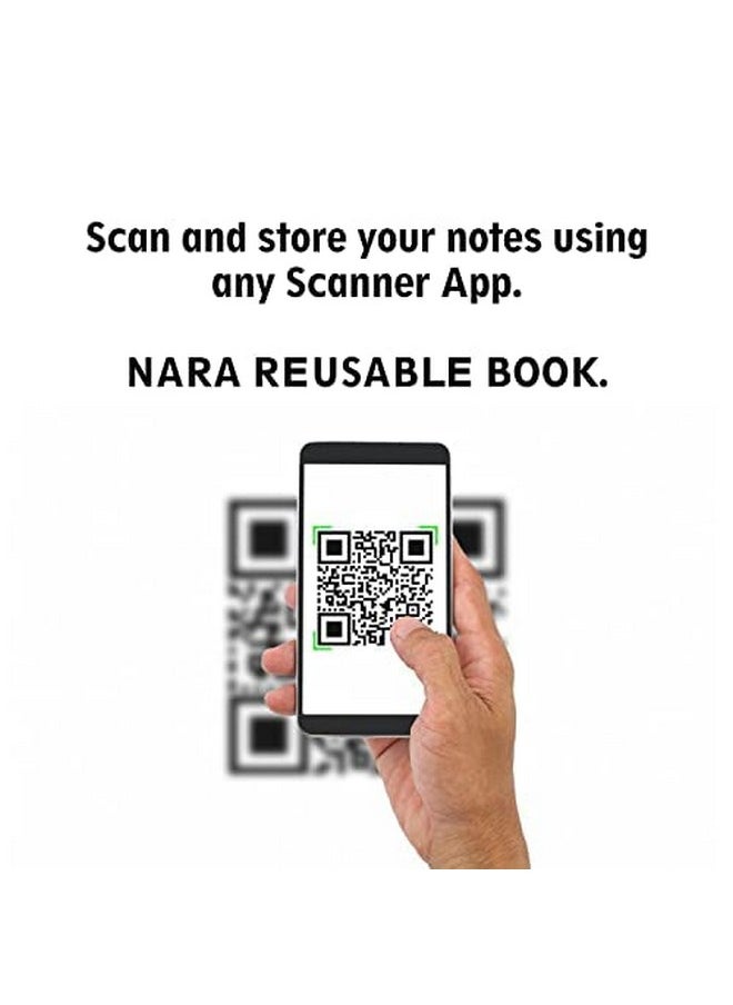 Nara - Nara Smart Reusable Notebooks | Set of 2 - A5 & A6 Size | Tangerine Cover | 20 Pages/40 Sides each Book | Includes 4 Erasable Pens & 2 Microfiber Cloths - Image 1