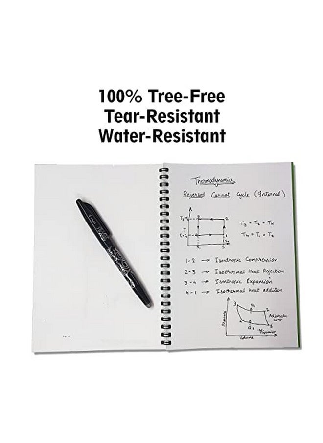 Nara - Nara Smart Reusable Notebooks | Set of 2 - A5 & A6 Size | Tangerine Cover | 20 Pages/40 Sides each Book | Includes 4 Erasable Pens & 2 Microfiber Cloths - Image 1