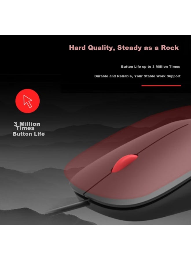 Thinkpad Lenovo Usb Wired Office Mouse With Red Dot, Quiet, Ergonomic, Symmetrical Design, 1.5-meter Long Cable, Compatible With Laptops And Desktop Computers - Image 4