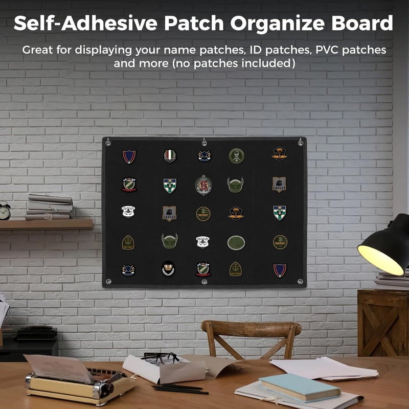 43 X 27.5 Inch Self-Adhesive Patch Panel, Waterproof Oxford Cloth Patch Organizer Display Board for Hook-Backed Emblems - Image 4